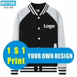 WESTCOOL Fleece Raglan uniforme da Baseball Logo personalizzato Design personale giacca ricamo autunno inverno 8 colori cappotto uomo e donna