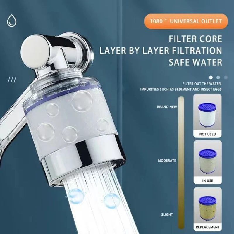 Universal 1080° Rotation Filter Nozzle Splash Proof Faucet Household Kitchen Tap Washbasin Faucets Bubbler Nozzle Robotic Arm