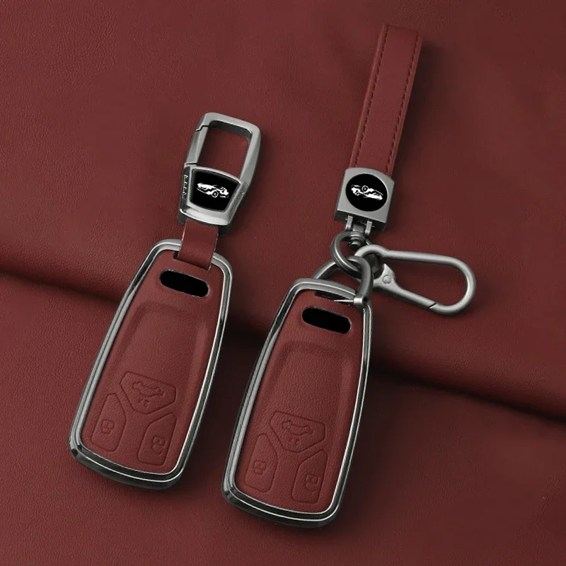 

Car For Audi Remote Control Key Cover Case Protection Shell A4 B9 Q5 Q7 TT TTS 8S 2016 2017 Auto New Leather Metal Accessories