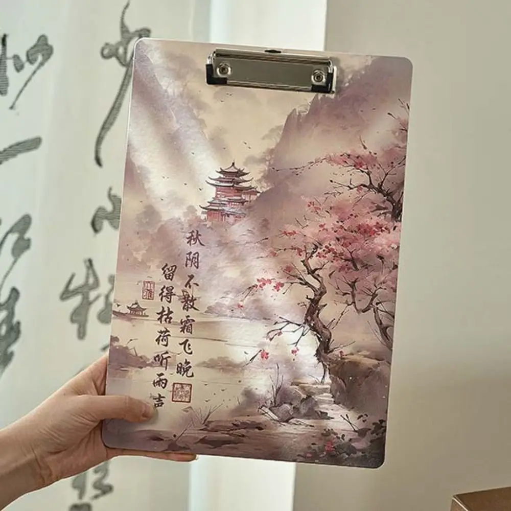 Porta documenti multifunzione in stile cinese Porta documenti Porta cartaceo Blocco note Memo Clip Cartella di file A4 antica Uso in ufficio