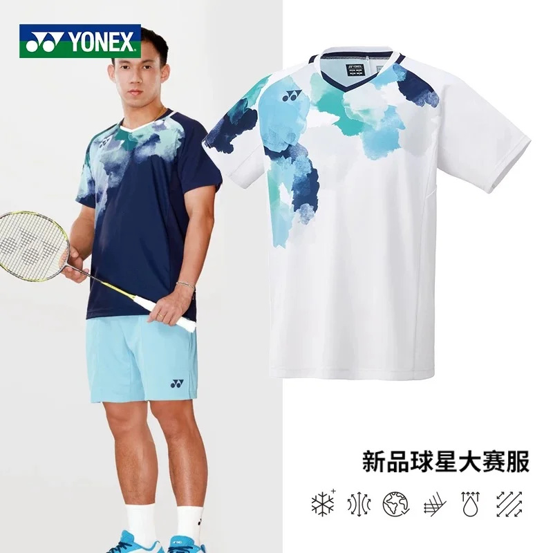 Yonex Badminton Uniforms for Men and Women Quick-drying Breathable Sweat-absorbent Short-sleeved Competition Training Uniforms