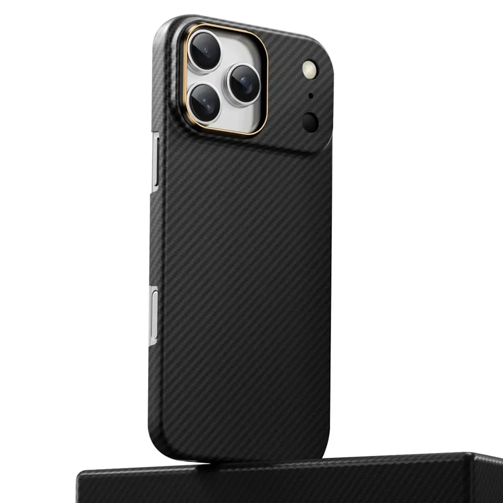 

Магнитный чехол из углеродного волокна для iPhone 17 Pro Max/17 Pro — ударопрочный, с поддержкой беспроводной зарядки, прочный