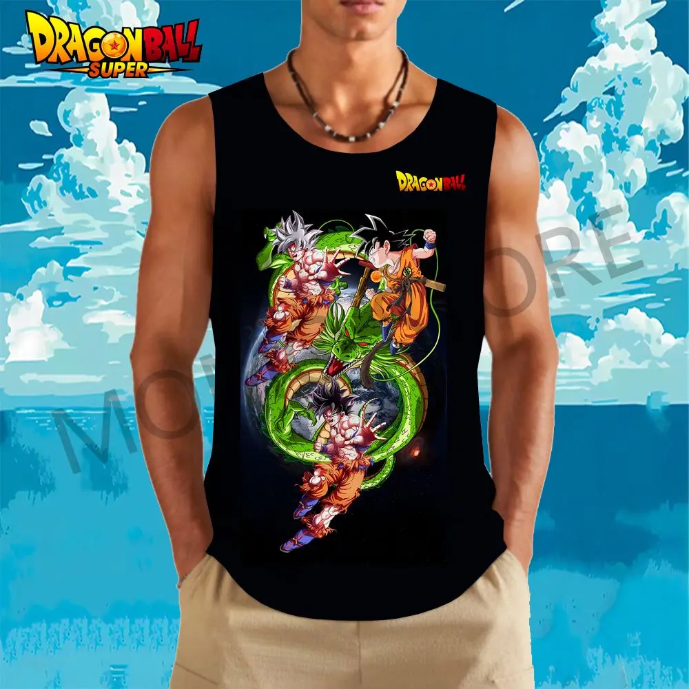 Kid's Tank Top Dragon Ball Men's Vest Goku GYM 110-6XL Bodybuilding Cheap Tops Children's Streetwear Sportswear Man Anime Cool