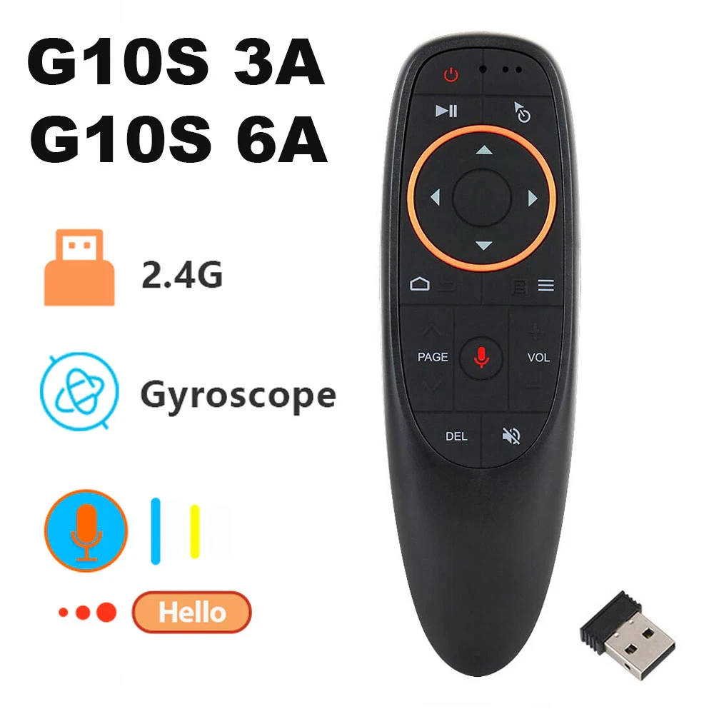 Голосовой пульт дистанционного управления G10S 2,4G, беспроводная аэромышь, гироскоп, ИК-обучение для ТВ-приставки Android HK1 H96 Max X96 mini