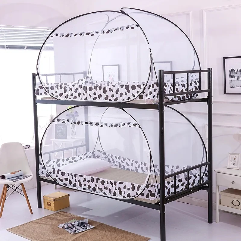 

Single Door Encrypt Net Yarn Yurt Summer Mosquito Net Home Student Dormitory Upper Lower Bunk Free Install Mosquito Net Foldable