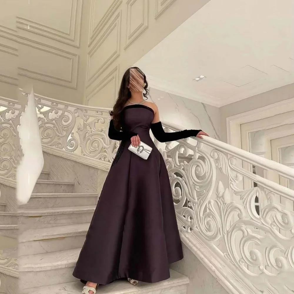 

Customized Exquisite Beading Women Prom Dress Charming Boat-neck Party Gown Sleeveless Floor Length evening dresses luxury 2025