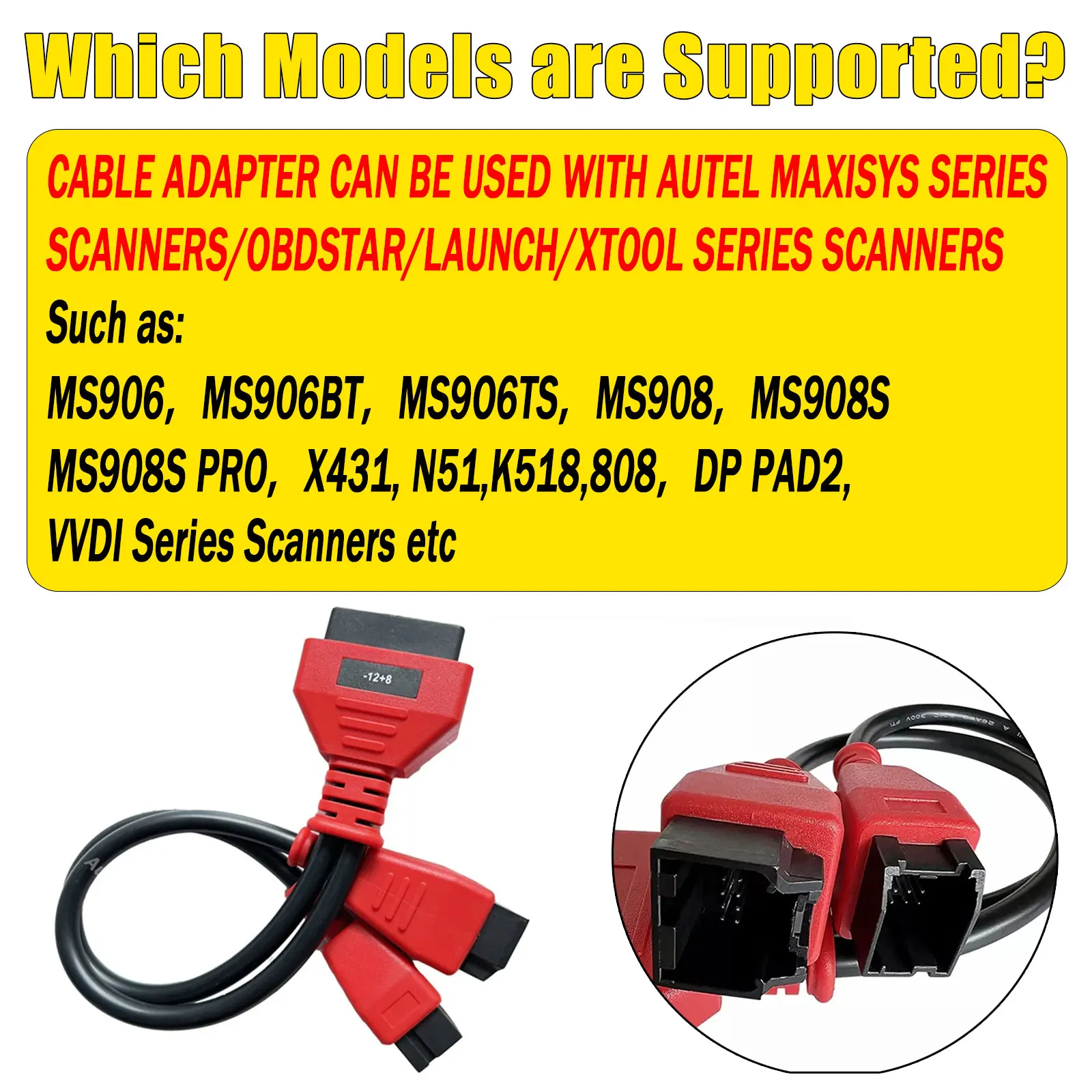 OBD2 Adapter Cable For Chrysler FCA 12Pin 8Pin For Jeep/Dodge/Fiat For Autel MaxiSys/IM608 For Launch X431V OBD2 Dagnostic Cable