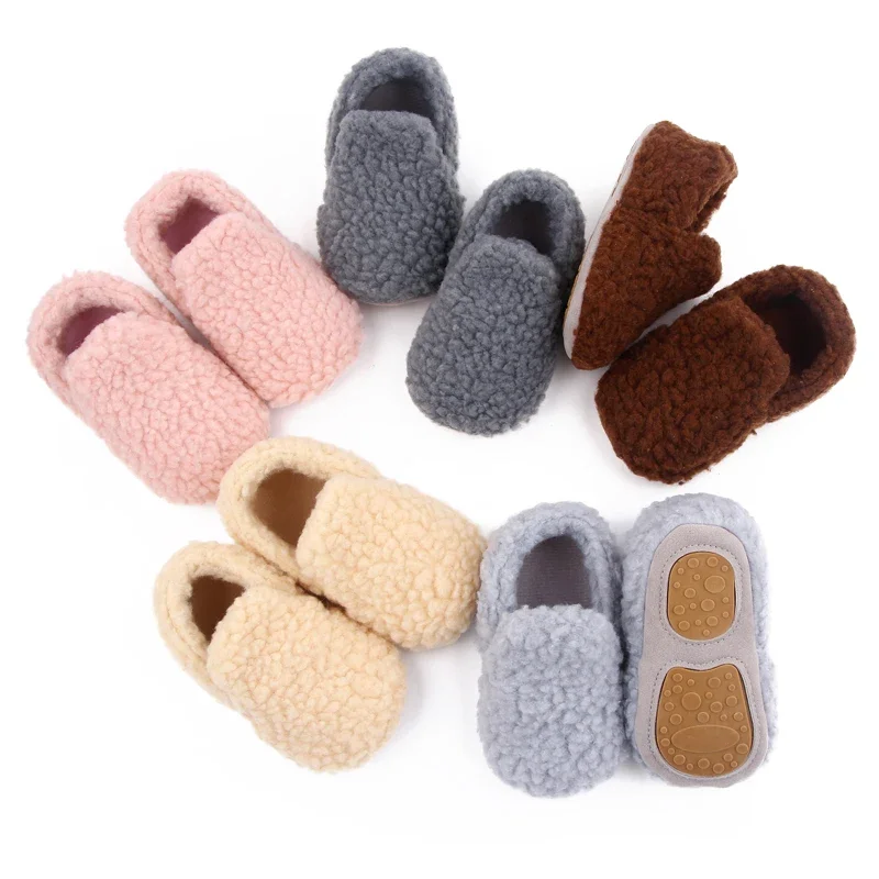 

Baby Autumn and Winter Prewalking Shoes Non-slip Sole Soft Cotton Covered Winter Baby Shoes