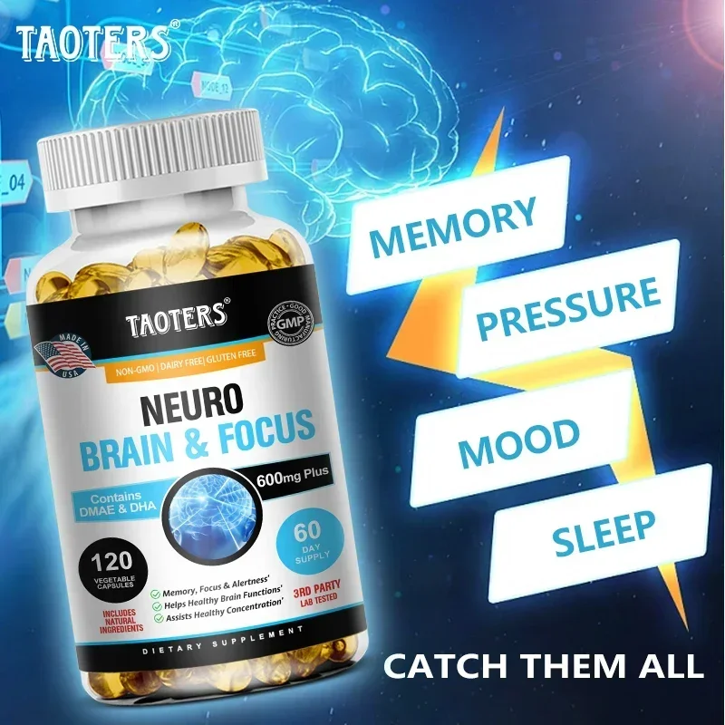 Brain Support Supplement 120 Capsules, Healthy Memory Function, Supports Brain Function, Supports Intelligence, Supports Focus