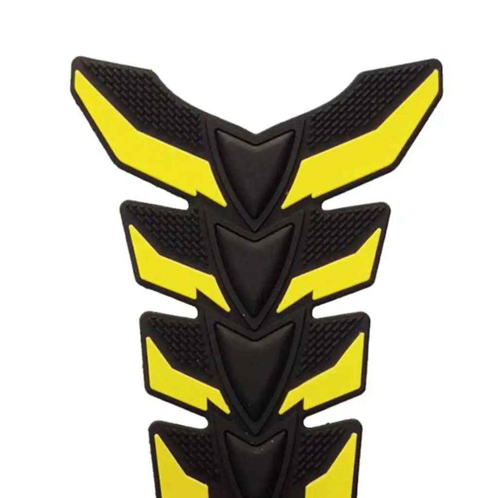 

Fishbone Style Rubber Fuel Gas Tank Pad Sticker Yellow Motorcycle Tank Protector for Bike Stickers