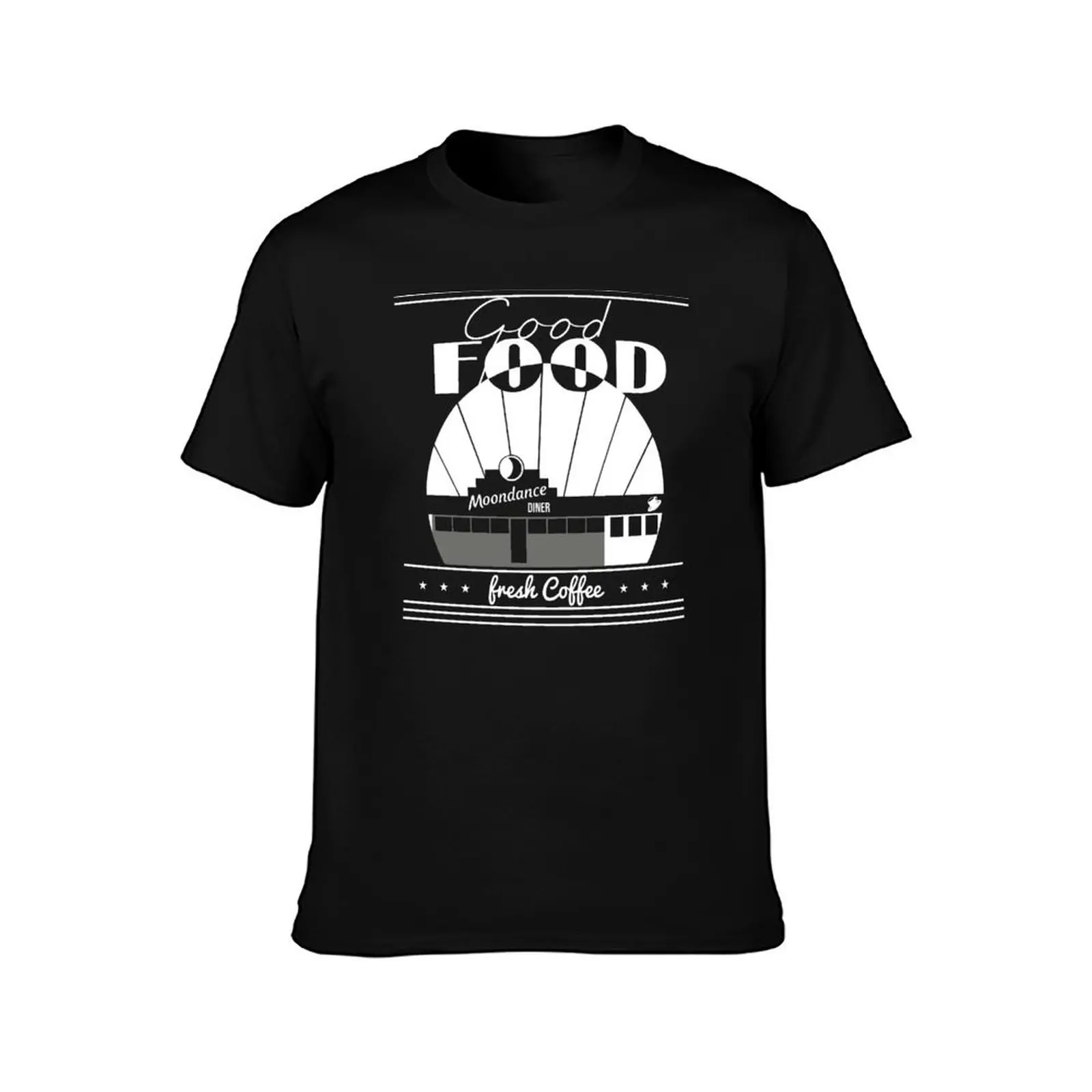 TICK BOOM GOOD FOOD MOONDANCE DINER FRESH COFFEE GIFT T-Shirt Basic Regular Fit Casual T-Shirt