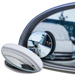 Espejo de punto ciego HD de 360 grados, retrovisor convexo ajustable para coche, gran angular, para estacionamiento de vehículos, sin montura