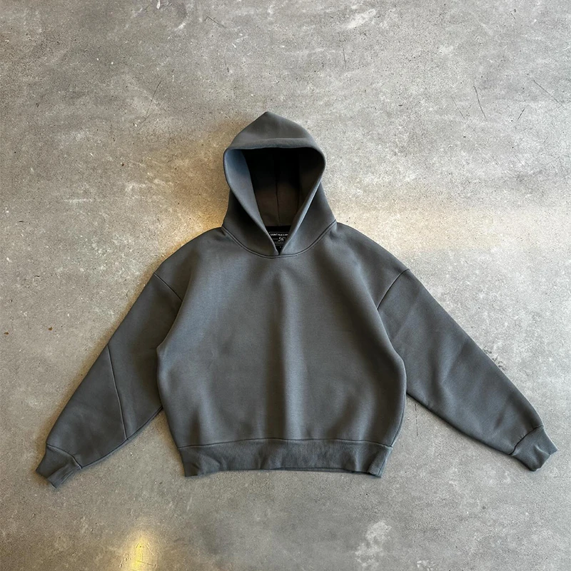 Mężczyźni Bawełna Vintage Dres 2szt Zestaw Bluzy Proste Spodnie Casual Loose Hip Hop Sportowe Spodnie z kapturem Y2k Streetwear