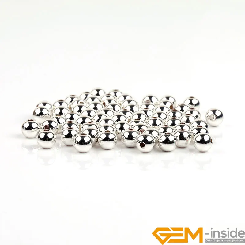 Hypoallergenic Polished Smooth White Silver Filled Plated Spacer Beads For Jewelry Making Bracelet Necklace 2.5/4/5/6/8mm