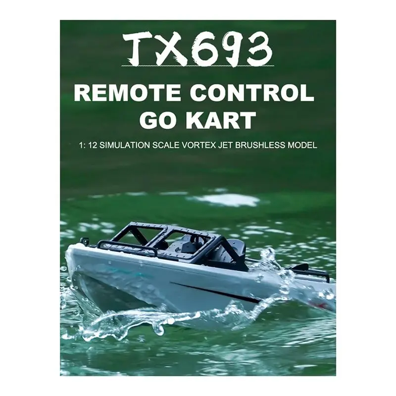 AS96-Jet High Speed Racing Boat Model 1/12 Scale Rc Boat 2.4G Remote Control Brushless Go Kart Electric Speedboat Control System