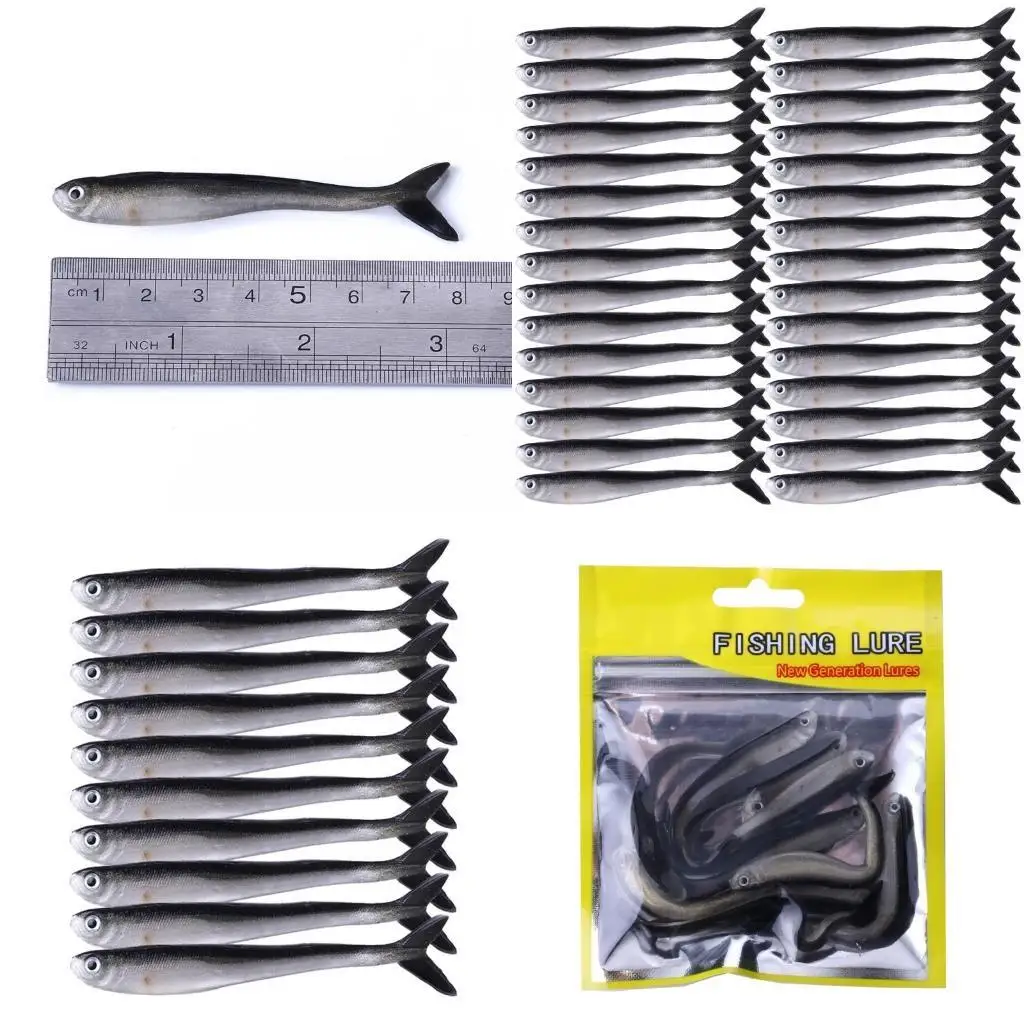 

R6FE 30Pcs Soft Fishing Lures Slow Floating Lures Fishing Simulation Loach Baits Set