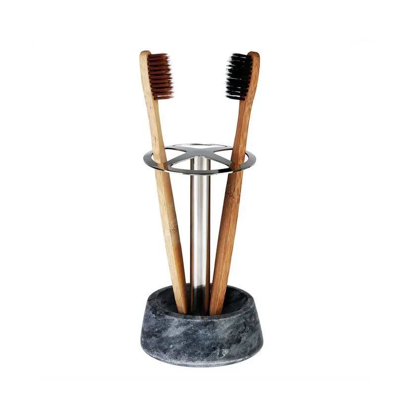 Toothbrush Toothpaste Holders Marble 304 Stainless Steel Storage Rack Cylinder Rack Toothbrush Holder Bathroom Accessories