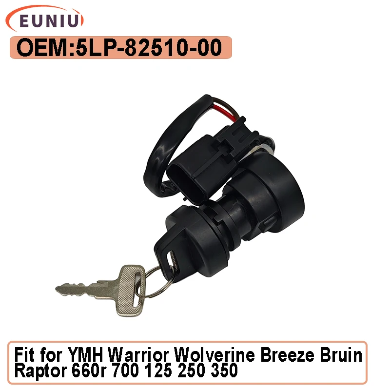 

Motorcycle Ignition Key Switch with Key 5LP-82510-00 For YMH Banshee Bruin Grizzly Raptor Warrior Wolverine YFM350