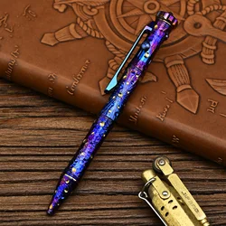 Star Sky Limited Edition Titanium Alloy Tactical Pen Hand Carved Rotary Gyro Multifunctional Self-defense Broken Window G2 Pen E