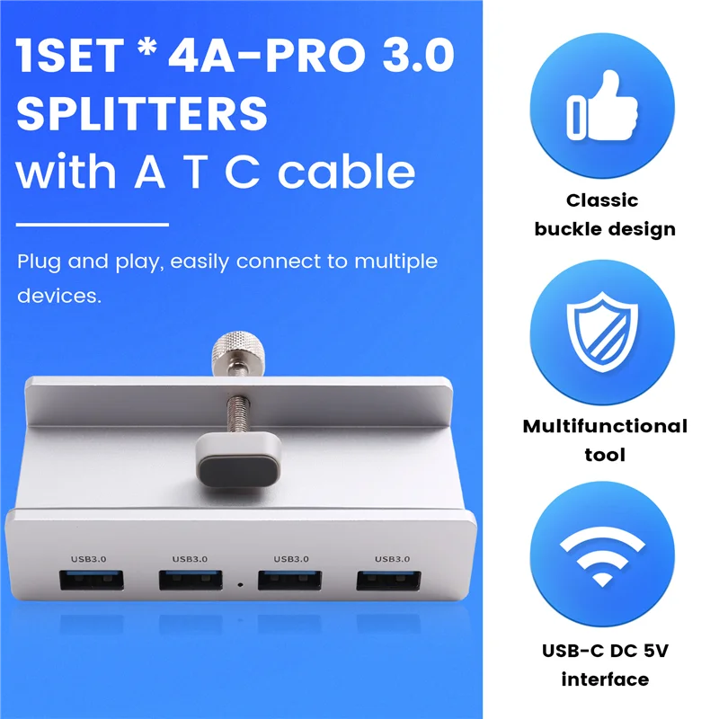 AT93-Universal External Multi-Clip Dock Multi-Function Clip Docking Station For WINDOWS/MAC OS