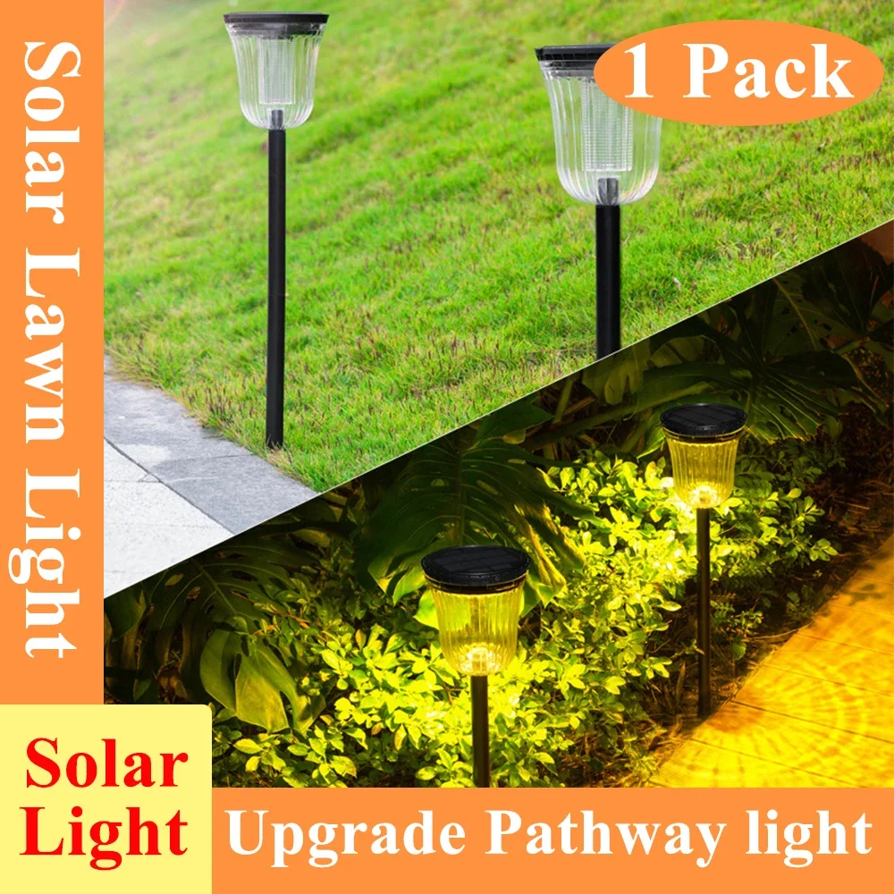 

1Pcs Outdoor Solar Pathway Lights Waterproof Decorative Torch Lawn Light Landscape Lamp for Yard Patio Garden Decor Lighting