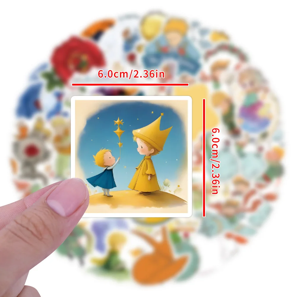 50pcs Cartoon Fairy Tale Little Prince Creative Decoration Stationery Water Cup Hand Account Notebook Waterproof DIY Sticker