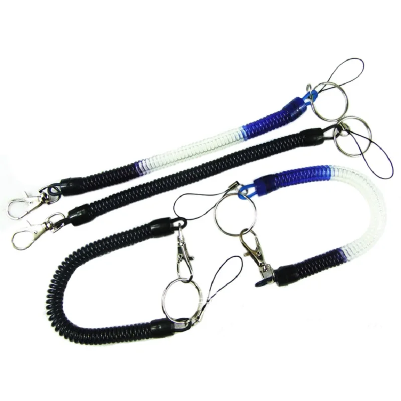 Porte-clés à Ressort Extensible avec Crochet de Fermoir en Corde, Clips à Clé, Accessoires