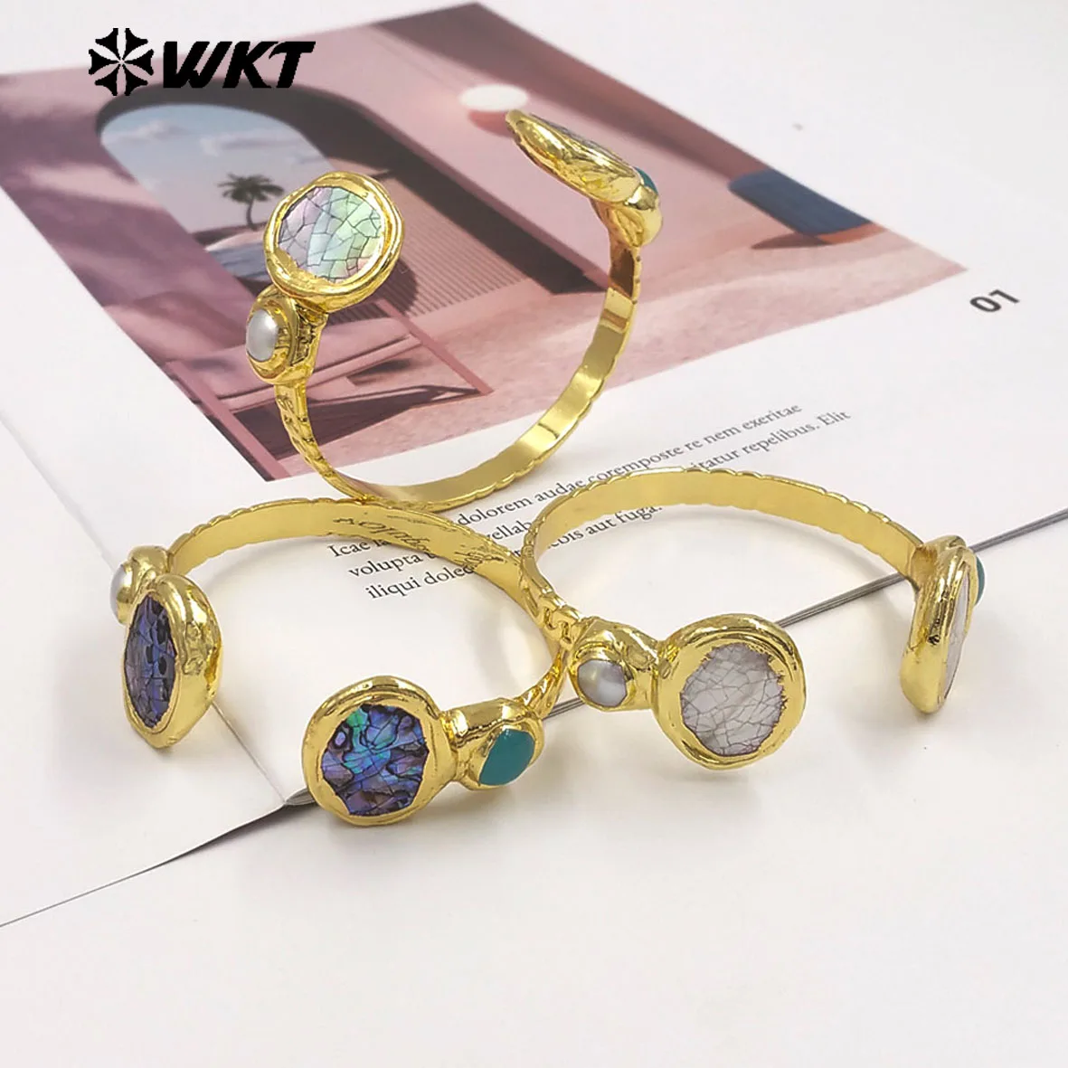 WT-MPB138 Classic Versatile High-end Feel Abalone Shell Bangle Jewelry For Friends Dressing  ACC