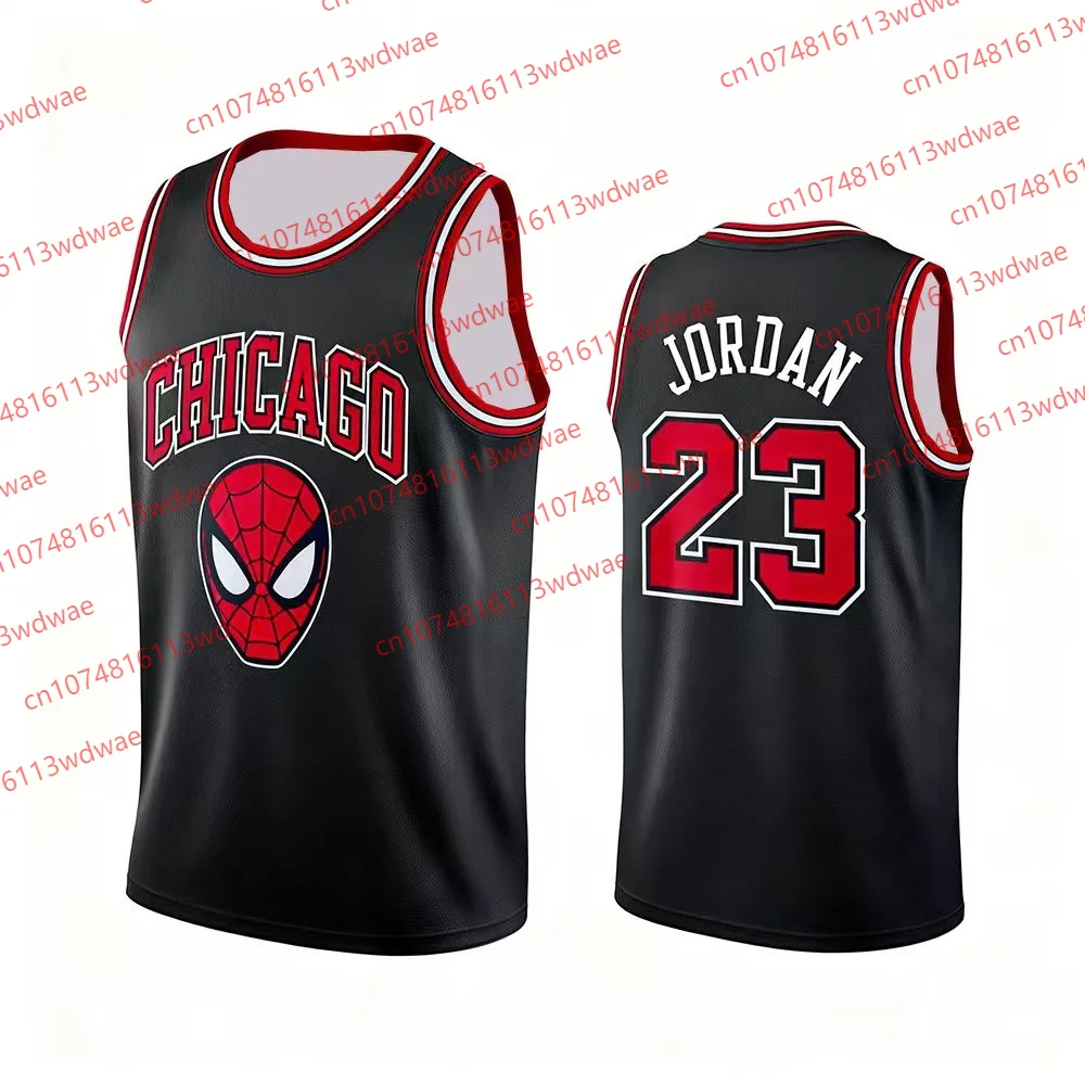 

2026 Chicago Classic basketball Jersey Quick-Drying Marvel Michael Jordan 23 Jersey Spider-Man basketball Special Edition Jersey