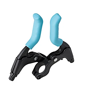 2 Paar Silikon-Bremshebelabdeckungen für Fahrräder – rutschfeste Griffhülsen, passend für Mountainbike- und Rennräder, blau-orange Fahrradgriffe – Detail 4