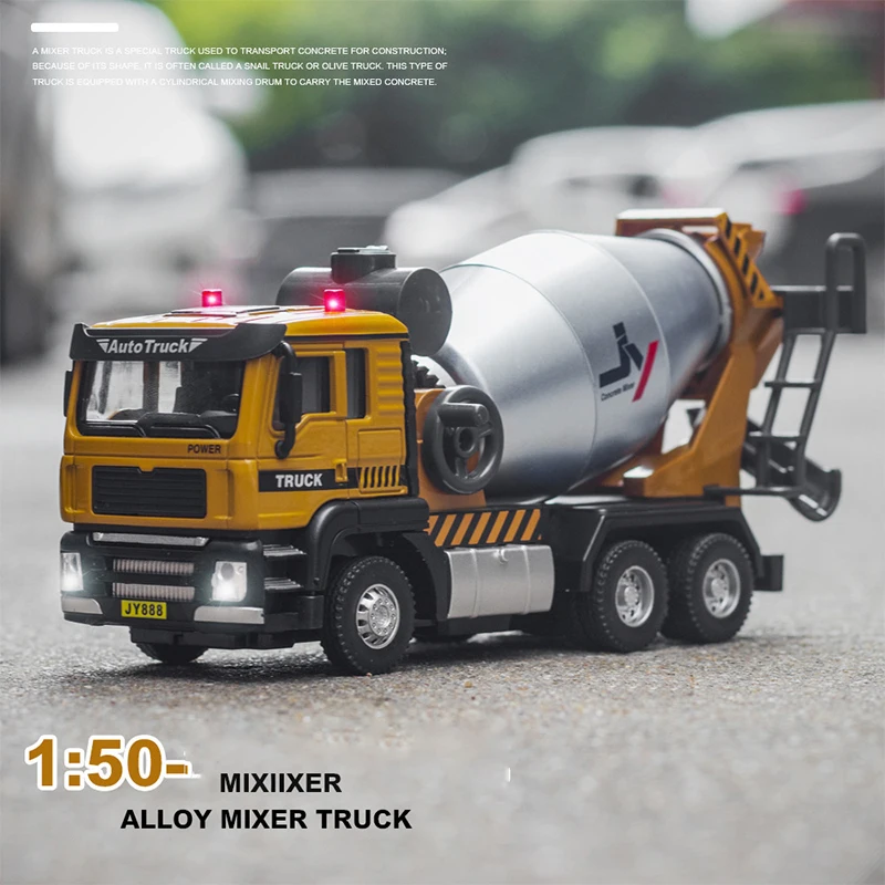 1:50 Toys Stirring Trucks Alloy Car Model Diecast Vehicles Steering Linkage Children Gift Collection Simulation Toys For Boys N1