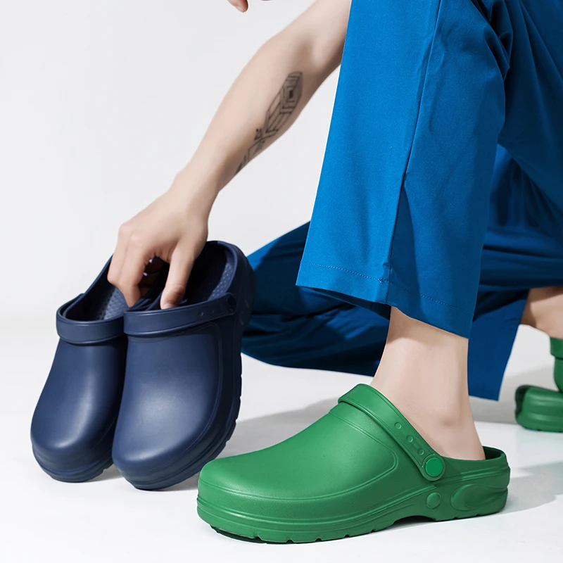 Non-Slip Closed-Toe Operating Room Slippers Medical Closed-Toe Slippers Hospital Clogs Surgical Shoes for Departments Dual-Use