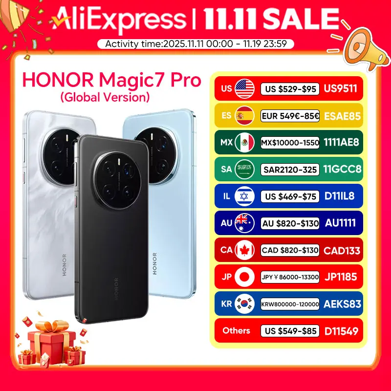 2025 New Arrivals HONOR Magic7 Pro Global Version 5G Smartphone Snapdragon 8 Elite 6.8'' 120Hz Display 100W SuperCharge IP69