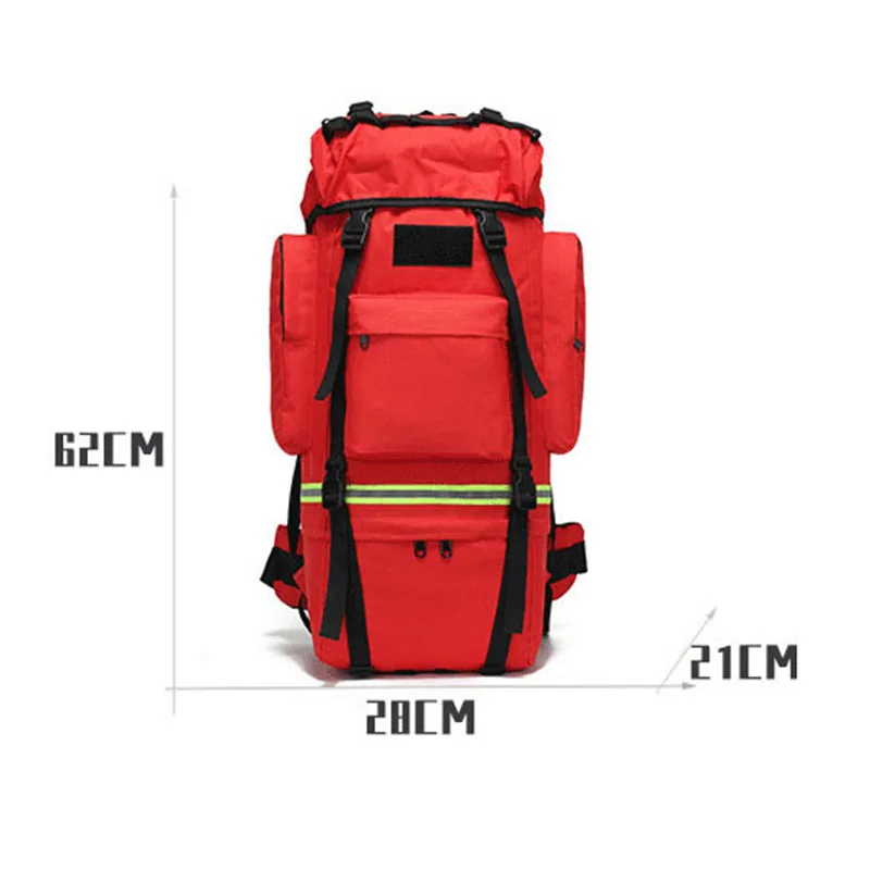 Large Capacity Mountaineering Bag 65L Outdoor Camping Backpack Hiking Waterproof Backpack Forest Fire Brigade Bag