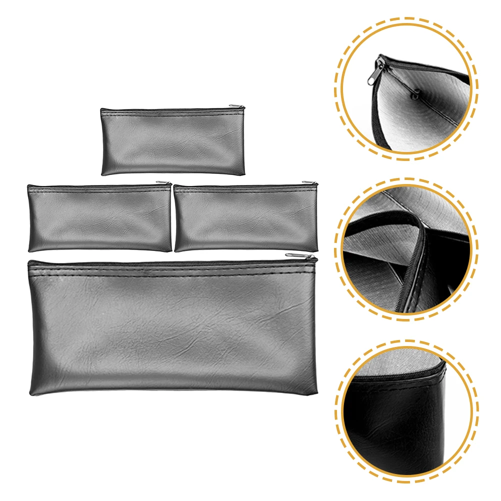 

4pcs Microphone Storage Bag PU Wear Resistant Portable Travel Accessories Dustproof Water Resistant Mic ganizer Pouch