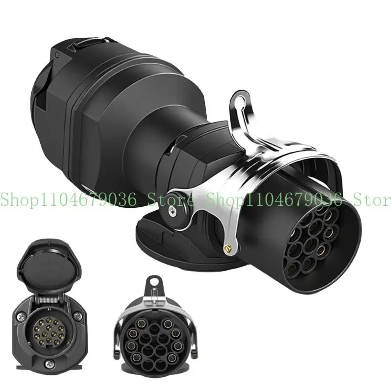 652F Commercial 24V 15 Pin Male To 12V 13 Pin Female Trailer Protective Construction For Trucks And Trailers