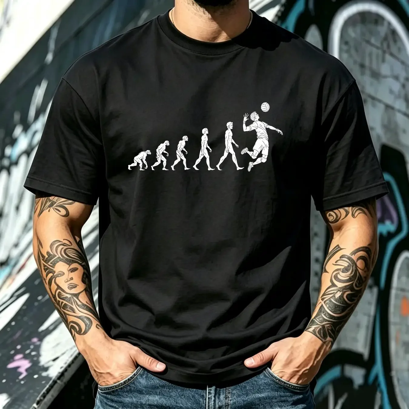 washed T Shirt NEW LIMITED Men's Evolution Volleyball Great s long or short sleeves vintage Washed Casual Soft streetwear homme