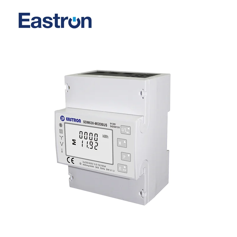 SDM630 Modbus V1 MID  Mutli Function Four Module Three Phase (10)100A Direct Connection Digital Din Rail energy Meter,MID