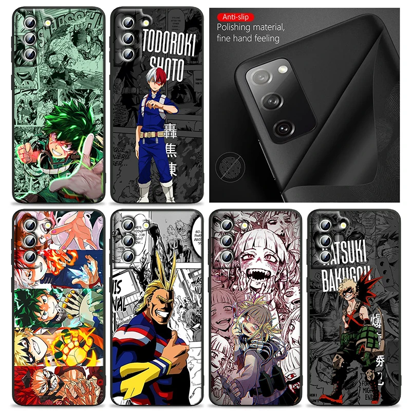 My Hero Academia Phone Case For Samsung S24 S23 S22 S21 S20 FE S10 S10e Ultra Plus Lite Black Soft Cover