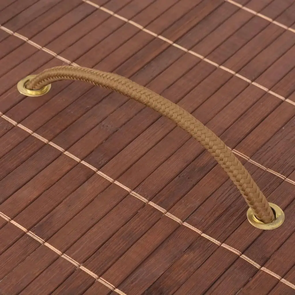 Rectangular Brown Bamboo Laundry Basket - Eco-Friendly Storage Solution for Clothes & Toys