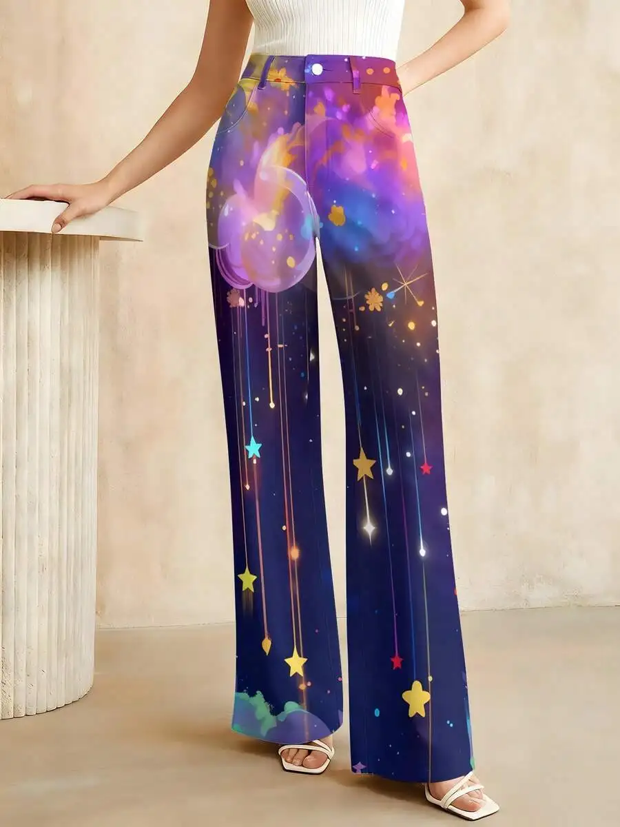 Colorful Dream Clouds Plus Size Women's Jeans