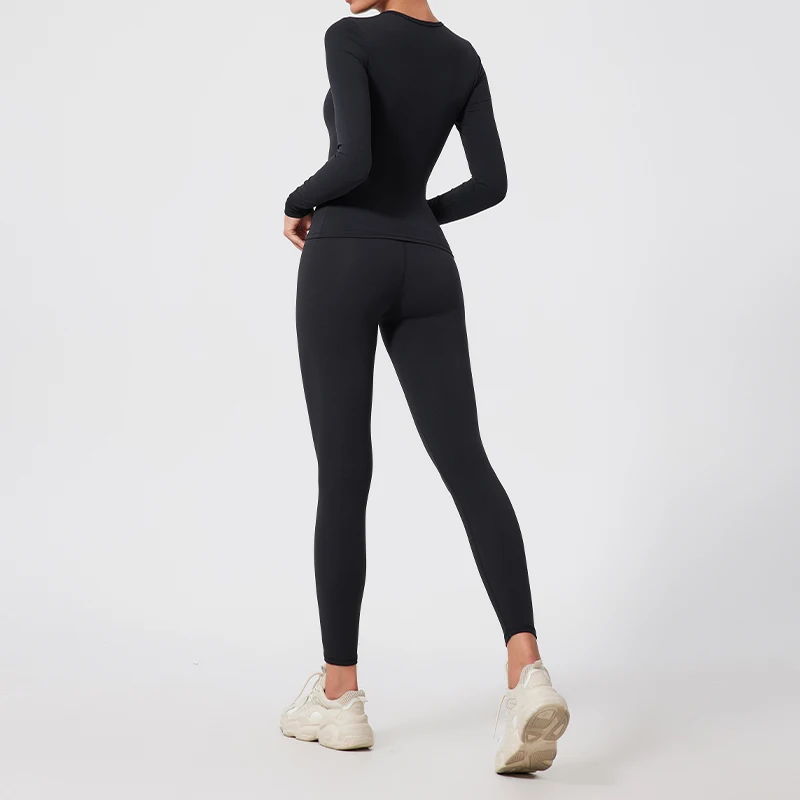 Ctenkevet 2Pcs Sets Gym Clothes Sports Outfit Suit Women Outdoors Workout Tights Set Yoga Wear Female Running Training T-Shirt image 6