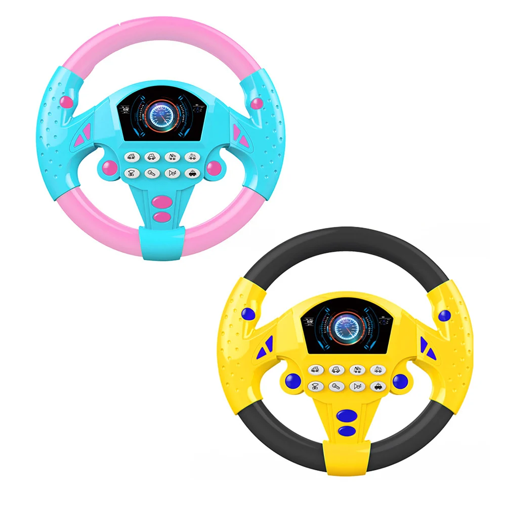 Kids Simulate Driving Car Copilot Steering Wheel Eletric Baby Toys with Sound Musical Educational Stroller Driving Vocal Toys