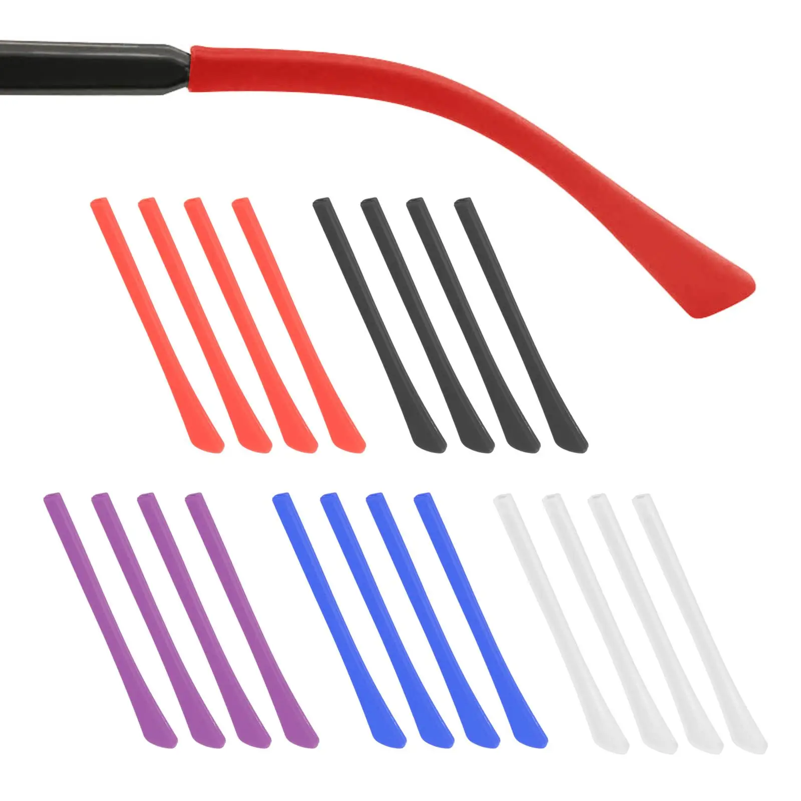 

4 шт., очки, носки, насадки для ушей, силиконовые, нескользящие, длина 69 мм, светлые