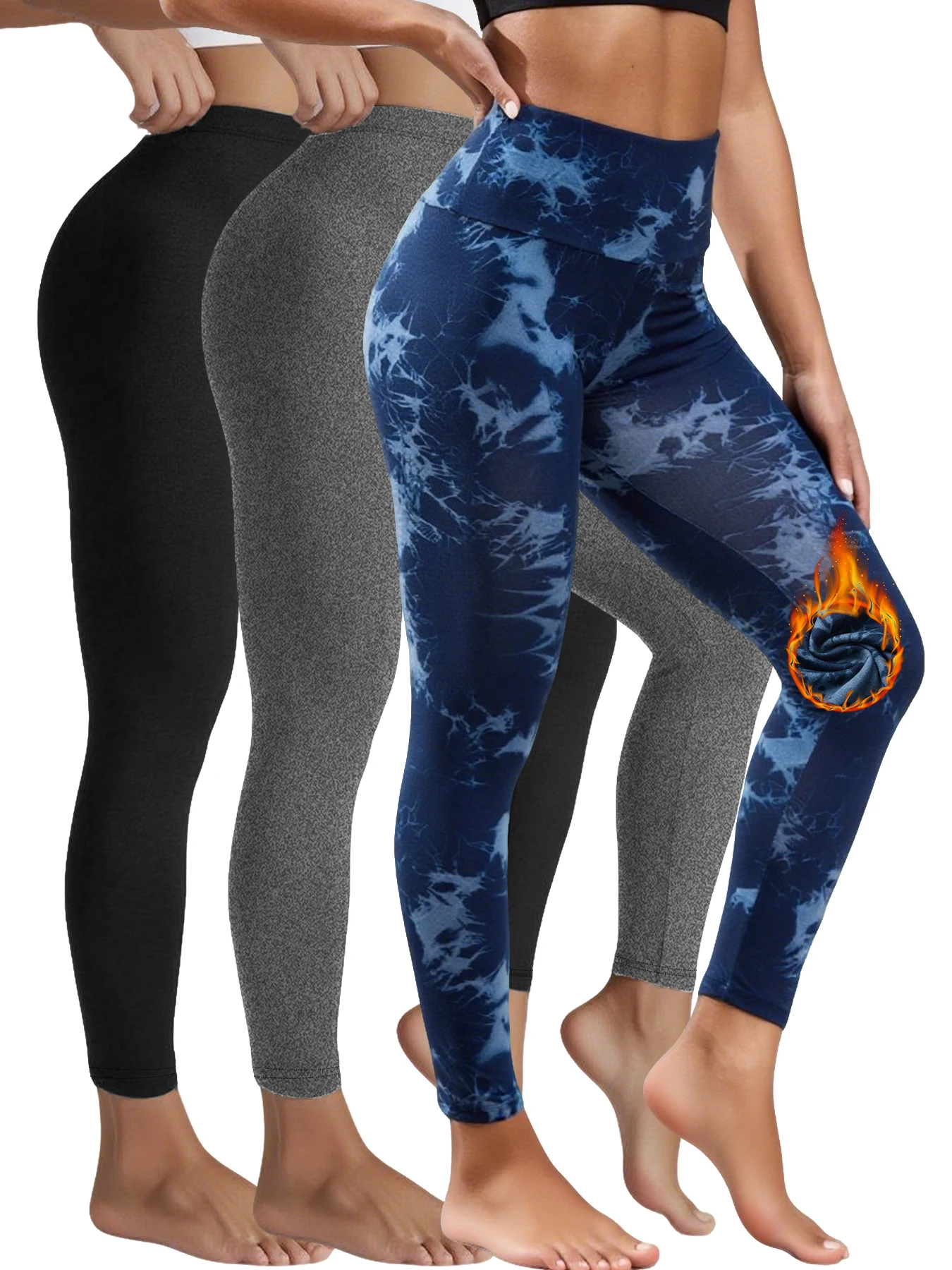 

3 Pack Women's Super Soft Leggings High Elasticity No See Through Workout Yoga Running Athletic Push Up Gym Fitness Leggings