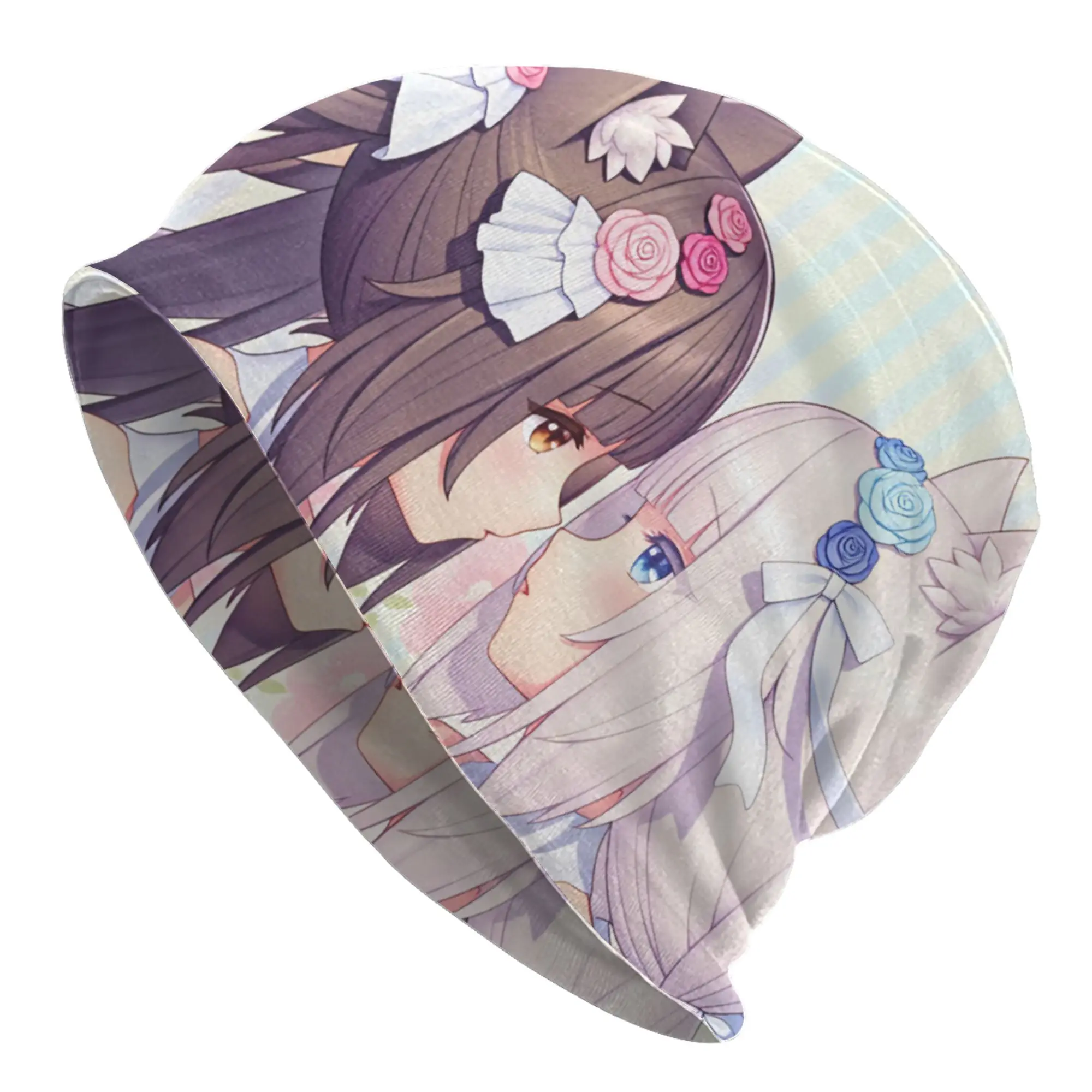 Anime N-Nekopara Chocola Vanilla Bonnet Hat Knitting Hat Men Women Cool Unisex Game Warm Winter Skullies Beanies Caps