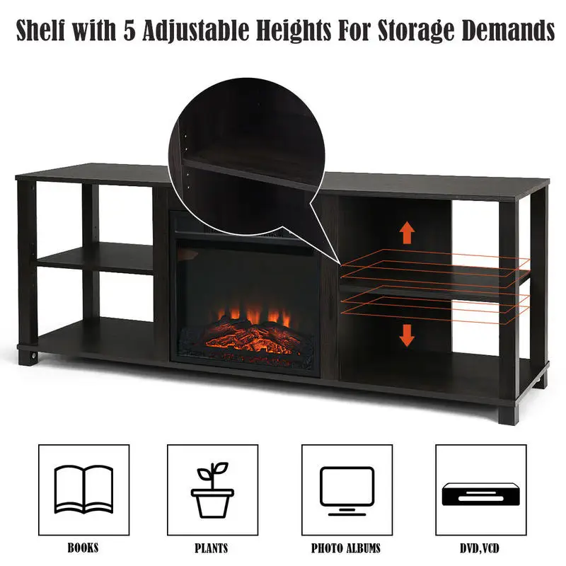 

2-Tier TV Storage Cabinet Console with Adjustable Shelves