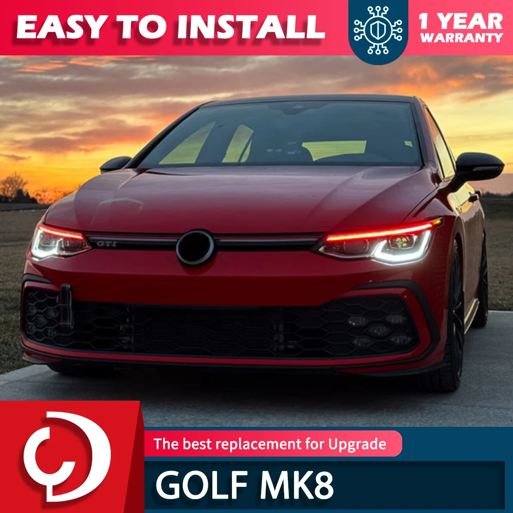 

AKD 2 шт. для Golf 8 2021-2024 Golf8 MK8 светодиодные автоматические фары в сборе, обновление в стиле R-Line, дизайн, аксессуары для инструментов