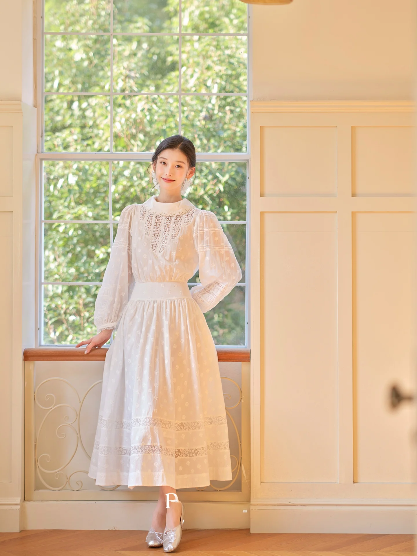 

Женская приталенная юбка Rosalie Rose Tree с французской вышивкой, из 100% хлопка, с длинными рукавами, повседневная, в стиле Sweet Sle