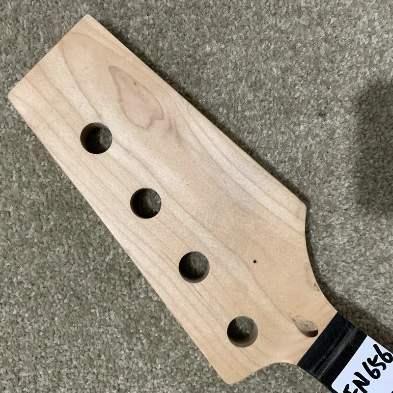 EN656 Custom Order Unfinished 4 String Electric Bass Neck Maple+Rosewood Headstock Uncut No Nut Bass Guitar DIY Parts